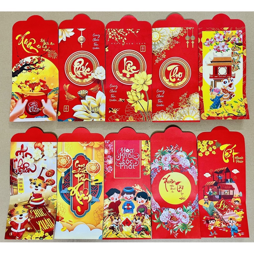 Combo 50 Bao Lì Xì Tết 2022 Mẫu Mới