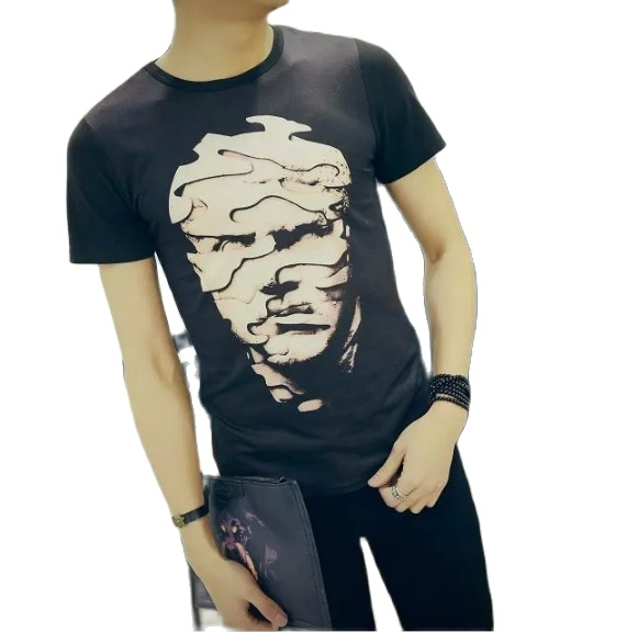 Áo thun nam in hình tượng 3D, dáng body, thời trang trẻ
