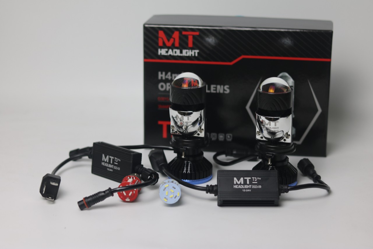 [Tặng hậu audi] Bi led pha mini T3 mới BMA 70W chân H4, bản nâng cấp với nhân trợ pha siêu sáng