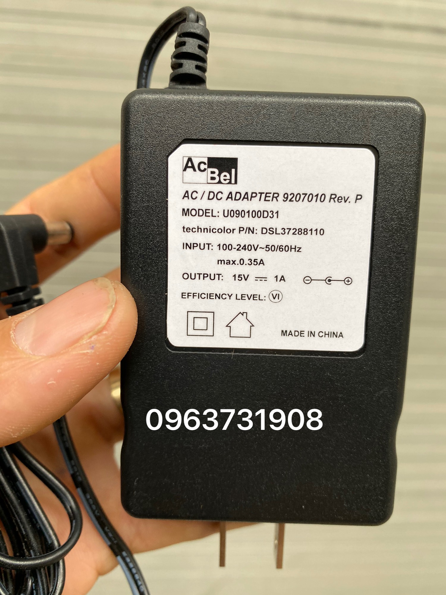 Bộ adapter nguồn Acbel 15V 1A loại cao cấp