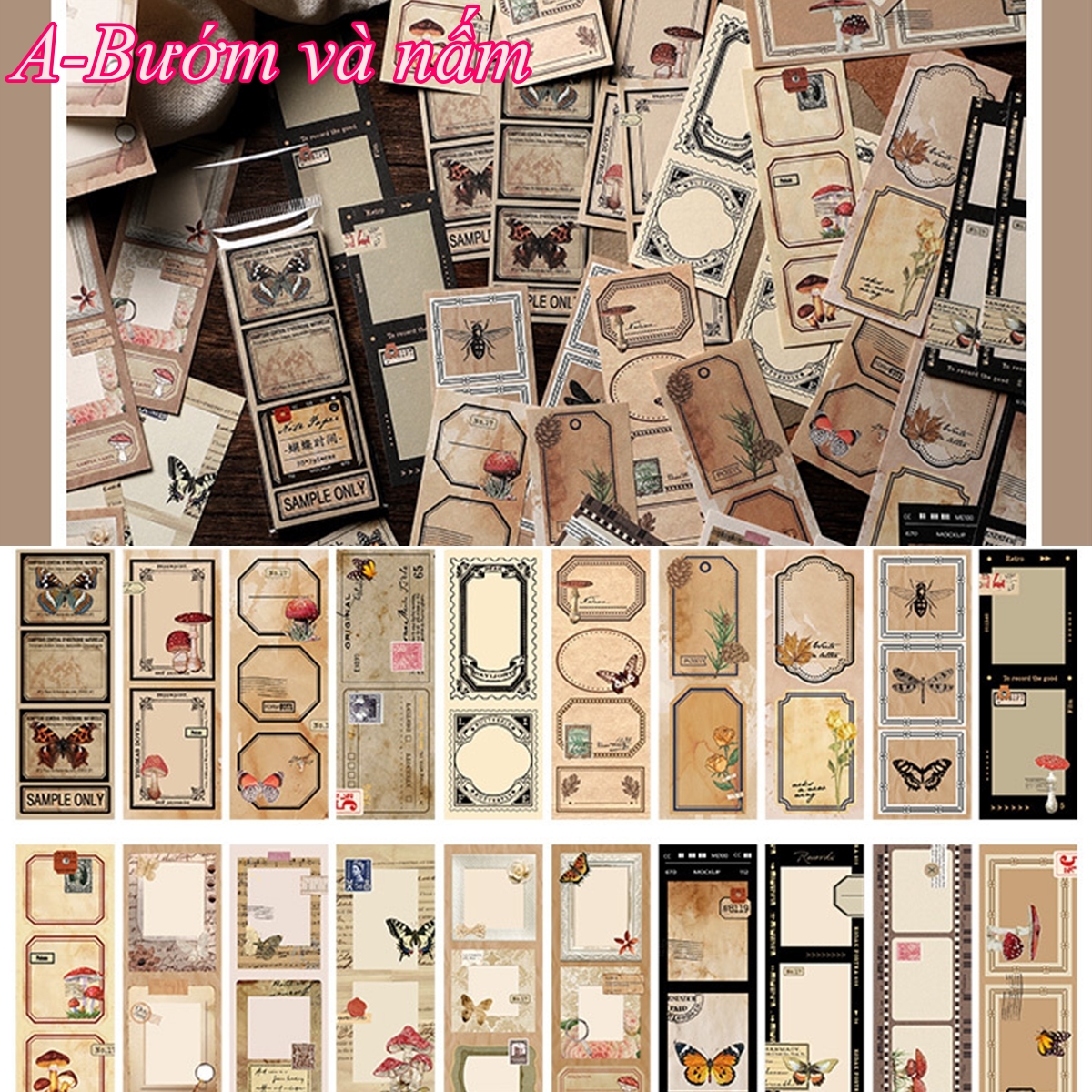 Bộ 40 tấm giấy note collage nhiều hình ảnh