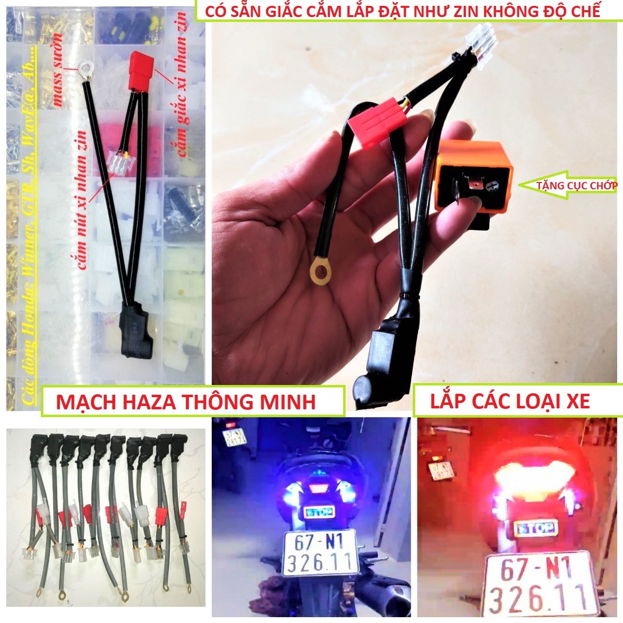 MẠCH HAZA ƯU TIÊN LẮP NHƯ ZIN (TẶNG CHỚP ĐIỆN TỬ ) CHO CÁC LOẠI XE, MẠCH CHỚP HAZA XE MÁY LOẠI TỐT , MẠCH ĐÈN TRANG TRÍ XE MÁY , ĐỒ CHƠI ĐỘ XE MÁY , PHỤ KIỆN ĐỘ XE MÁY