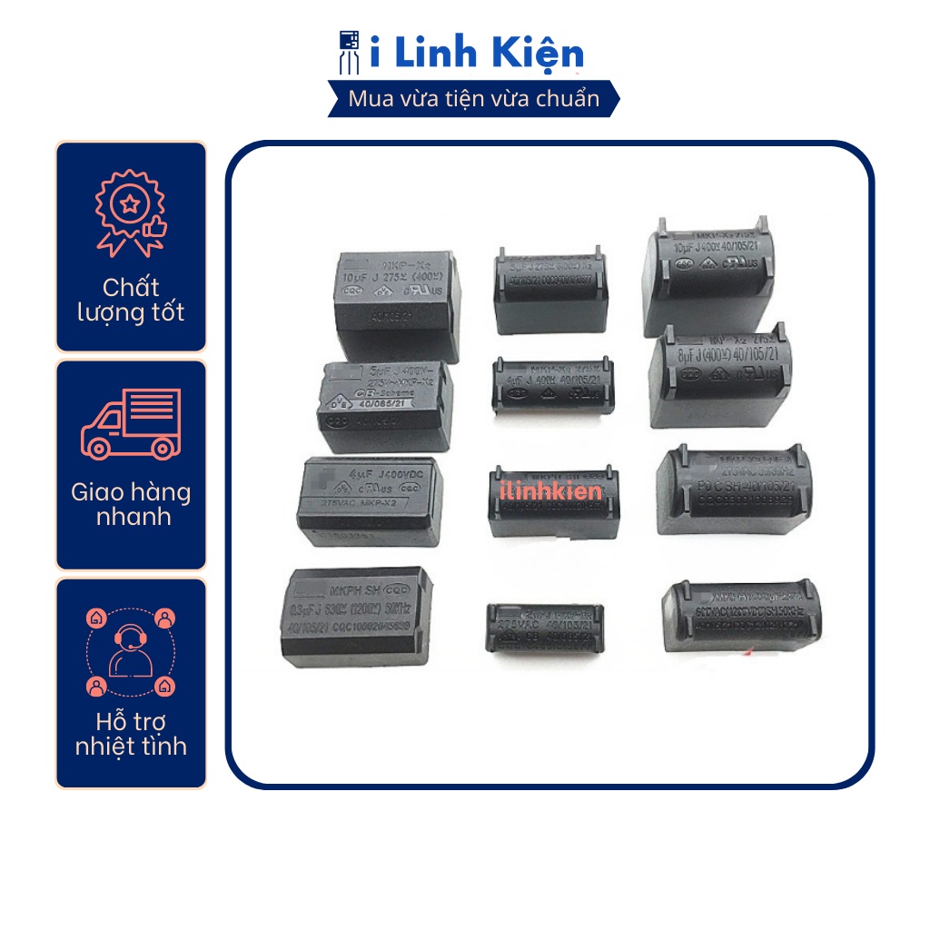 Tụ bếp từ 0.27uf 0.3uf 2uf 5uf 8uf 10uf chính hãng.