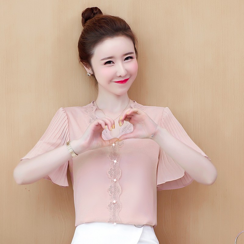 Sơ mi cổ V tay cánh tiên - CVCT