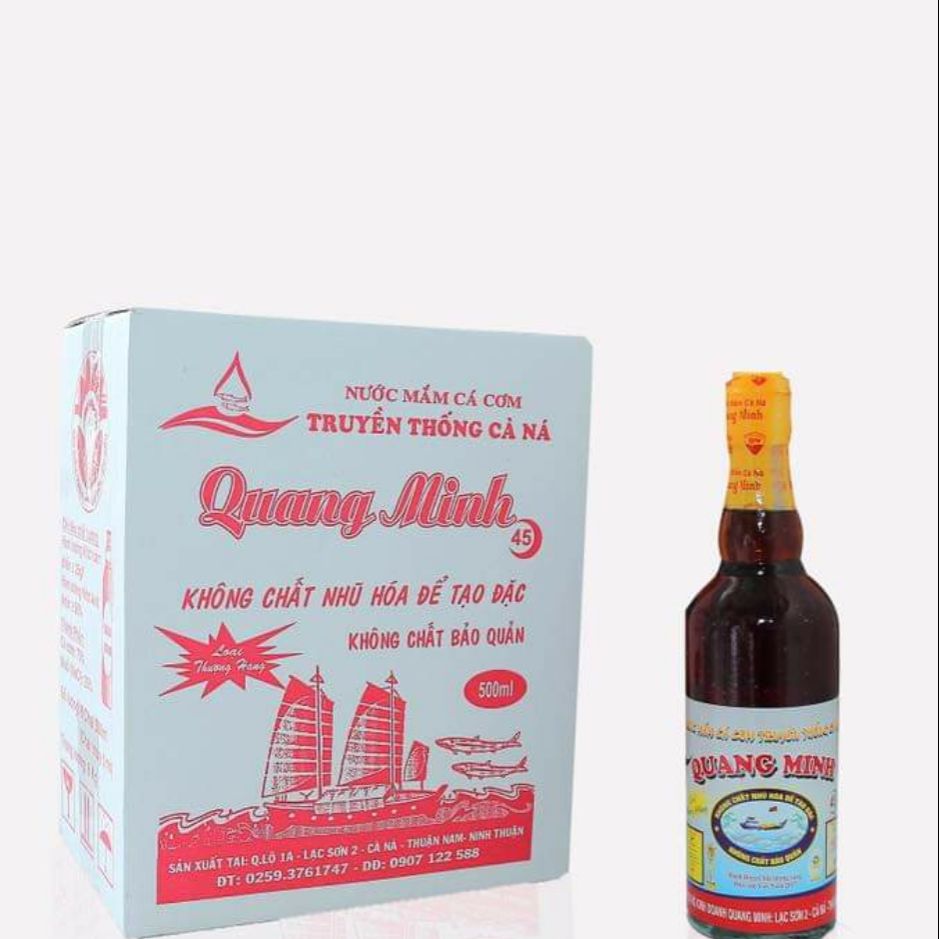 Nước mắm Quang Minh 45 độ đạm (Thùng 6 chai 500ml)