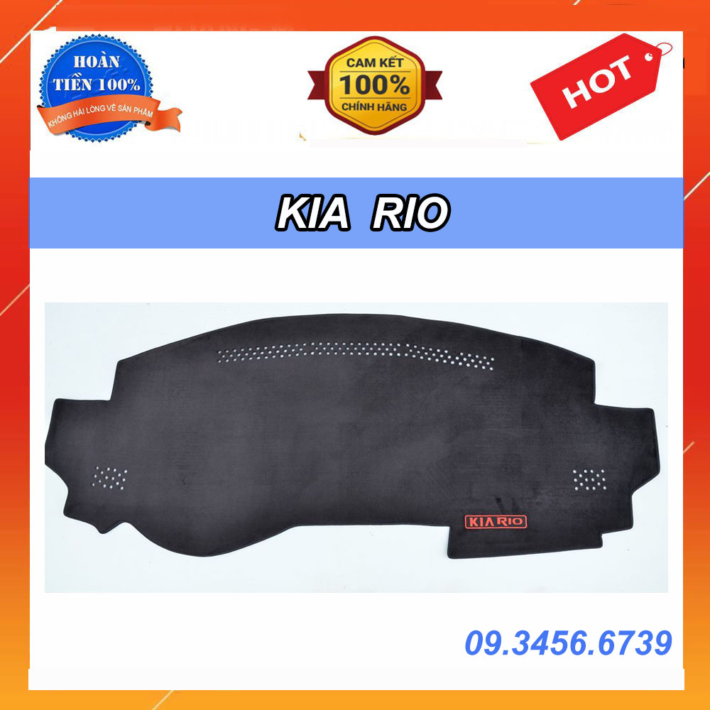 Thảm Taplo Xe Kia Rio 2016 2017 2018 2019 2020 Mẫu Nhung Lông Cừu Cao Cấp Có Đế Chống Trượt Giúp Che Nắng Taplo, Chống Nứt Bạc Màu Taplo, Chống Lóa Mắt Và Tăng Thẩm Mỹ Cho Xe