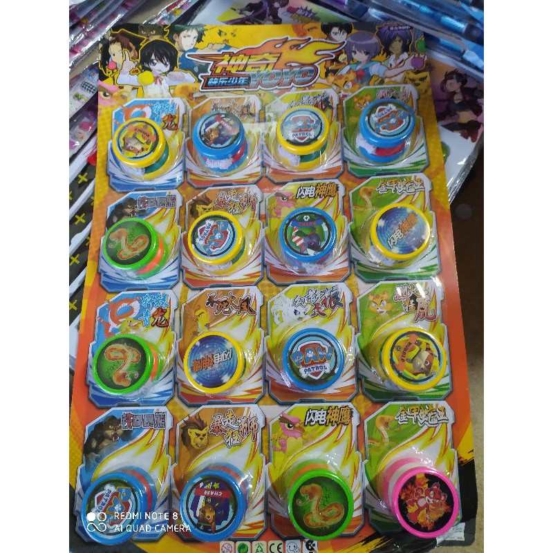 Vỉ 16 con yoyo bằng nhựa loại đẹp