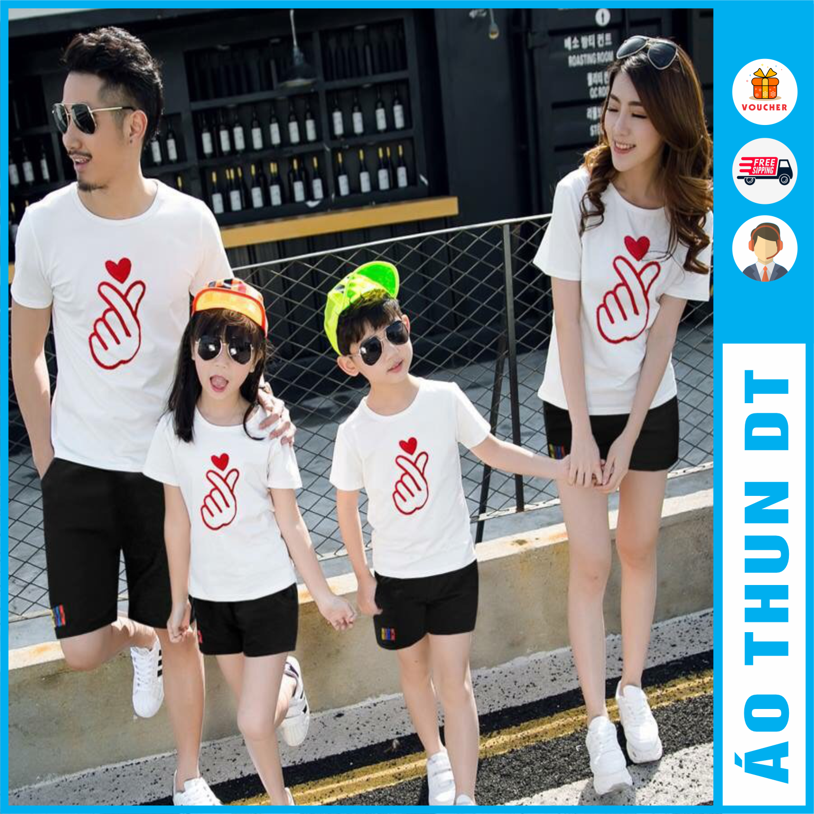 Mẫu bắn tim - Áo thun gia đình đủ size