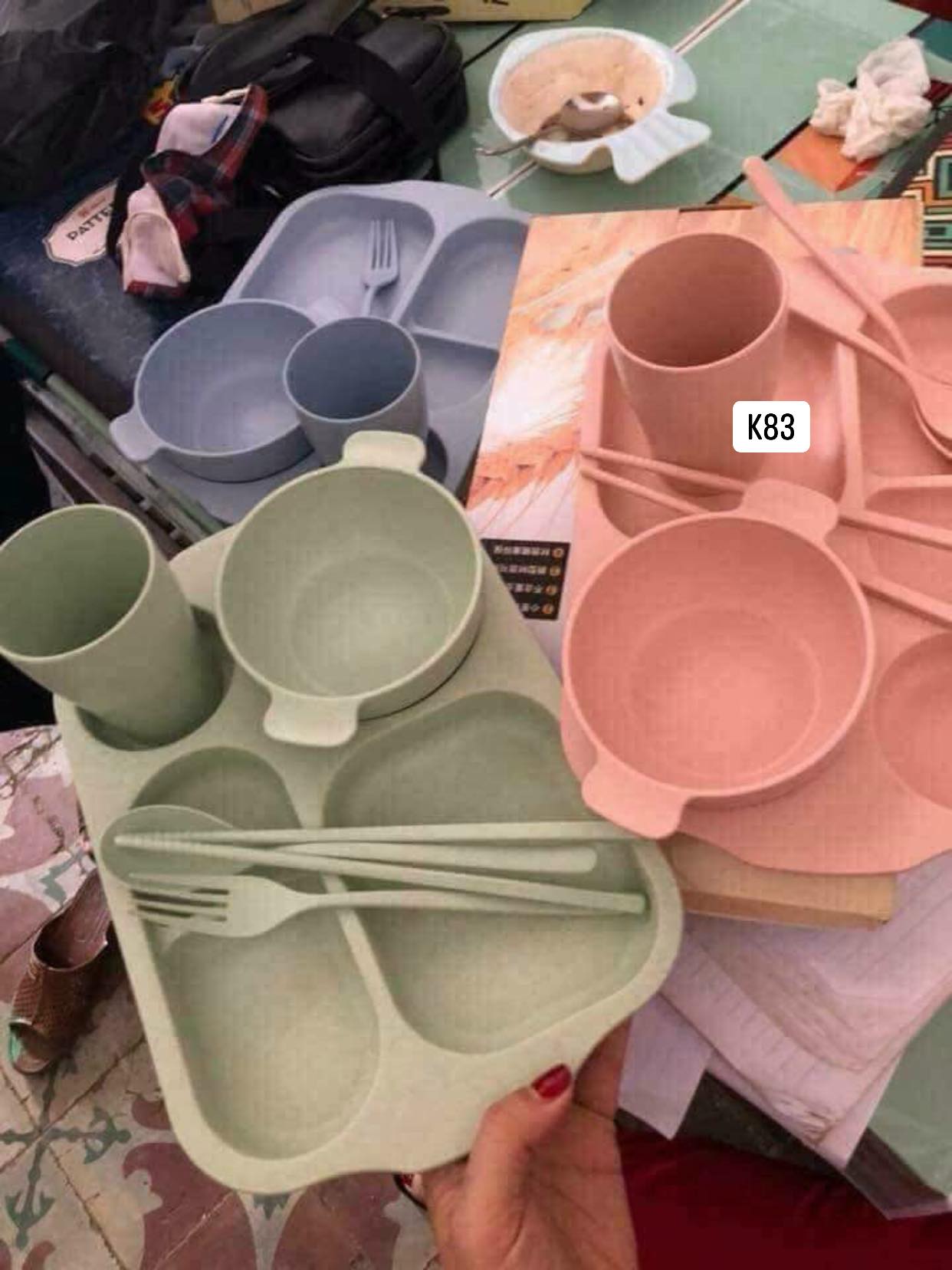 Khay cơm ăn dặm lúa mạch 6 chi tiết