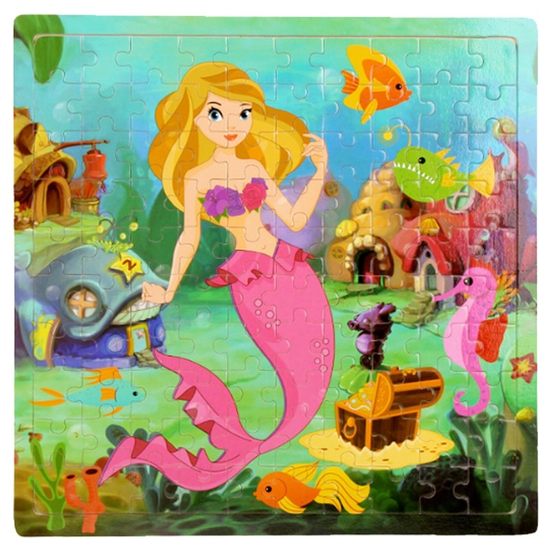 Ghép hình puzzle bằng gỗ [100 miếng] cho bé