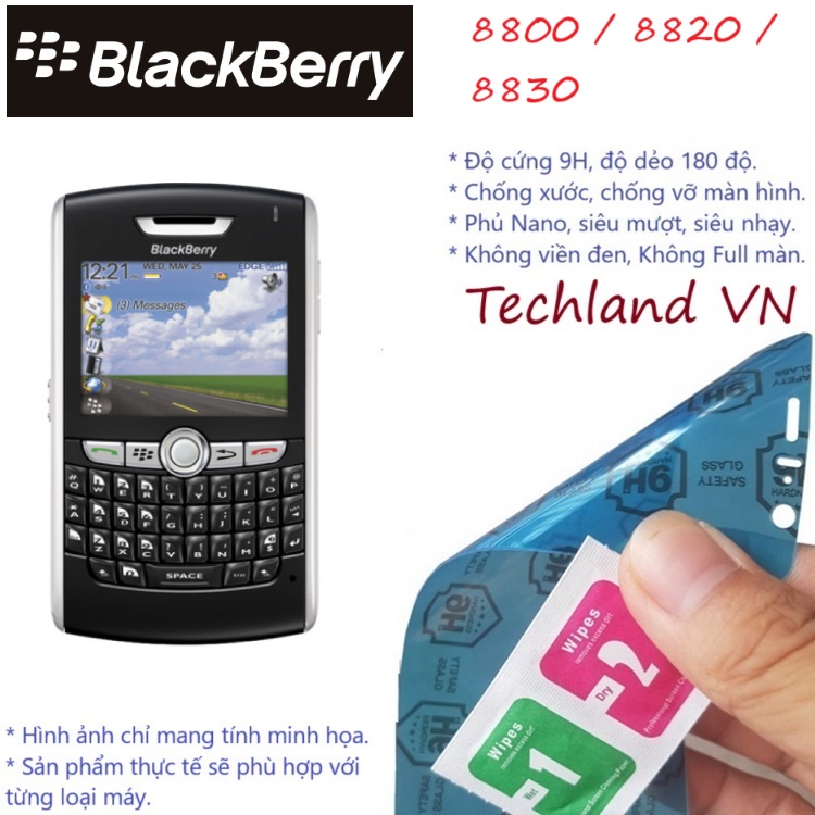 Cường Lực Phủ Nano Blackberry 8800 / 8820 / 8830 - Trong Suốt, Không Full Màn, Không Viền Đen