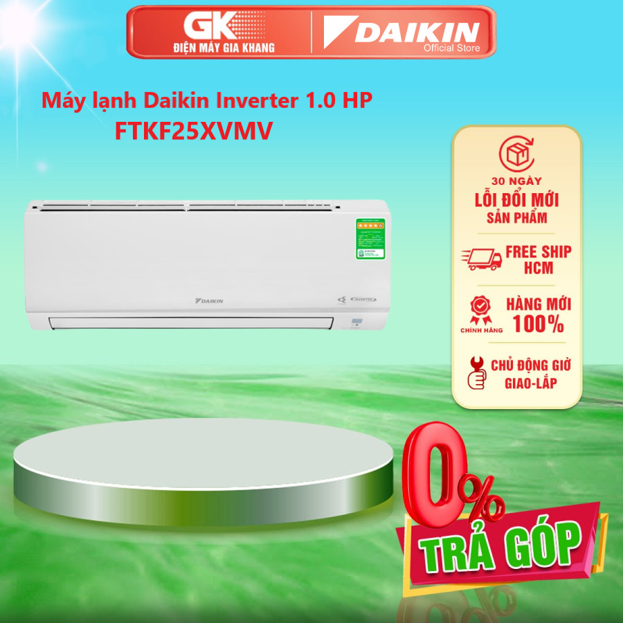 Máy lạnh Daikin Inverter 1.0 HP FTKF25XVMV - Luồng gió Coanda, góc đảo gió rộng mát nhanh dễ chịu - GIAO TOÀN QUỐC - FREESHIP HCM