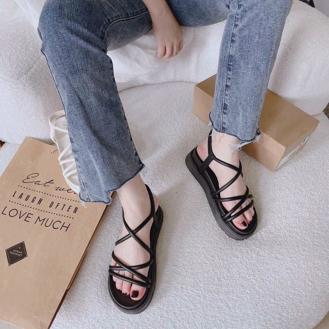 Dép sandan dây đan chéo mẫu mới QUẢNG CHÂU (Fullbox)