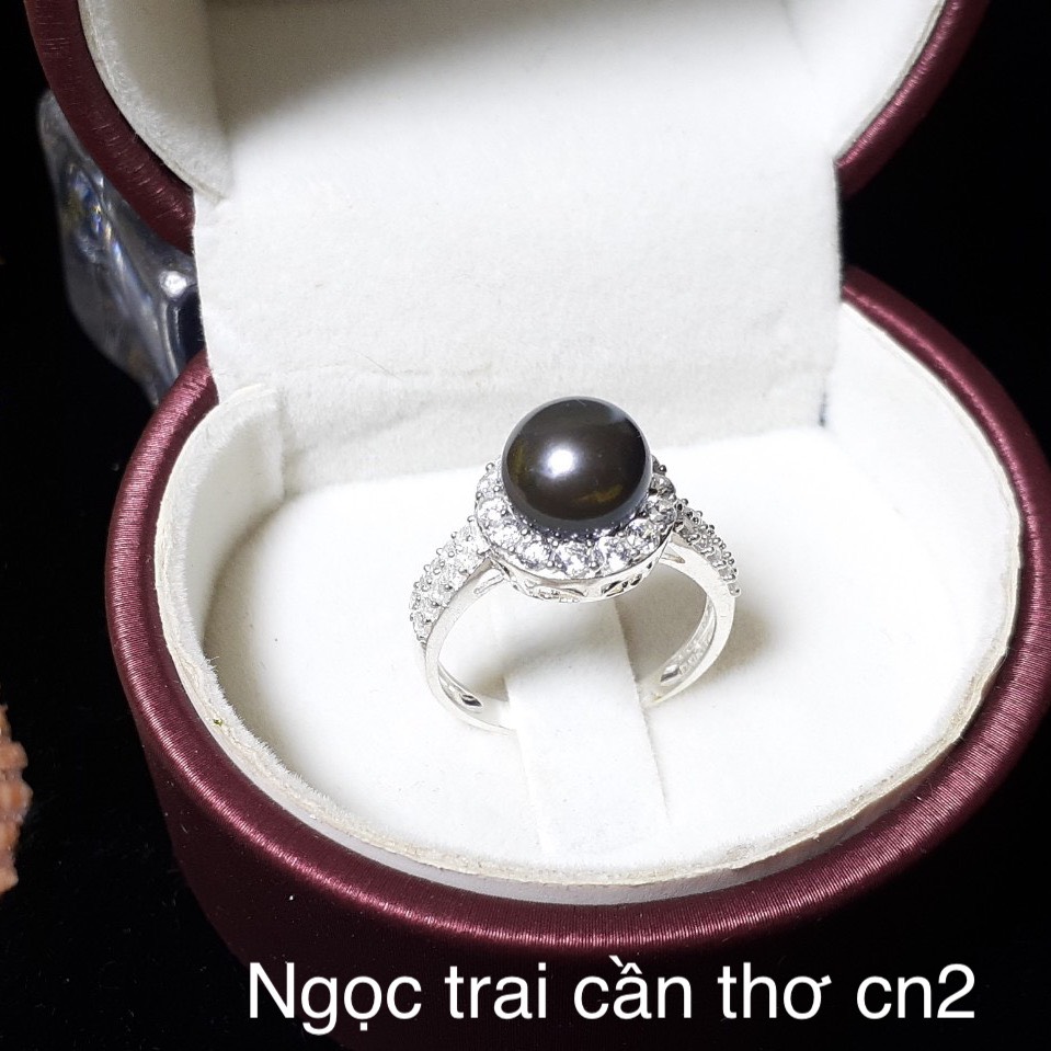 Nhẫn ngọc trai thật màu đen sang chảnh