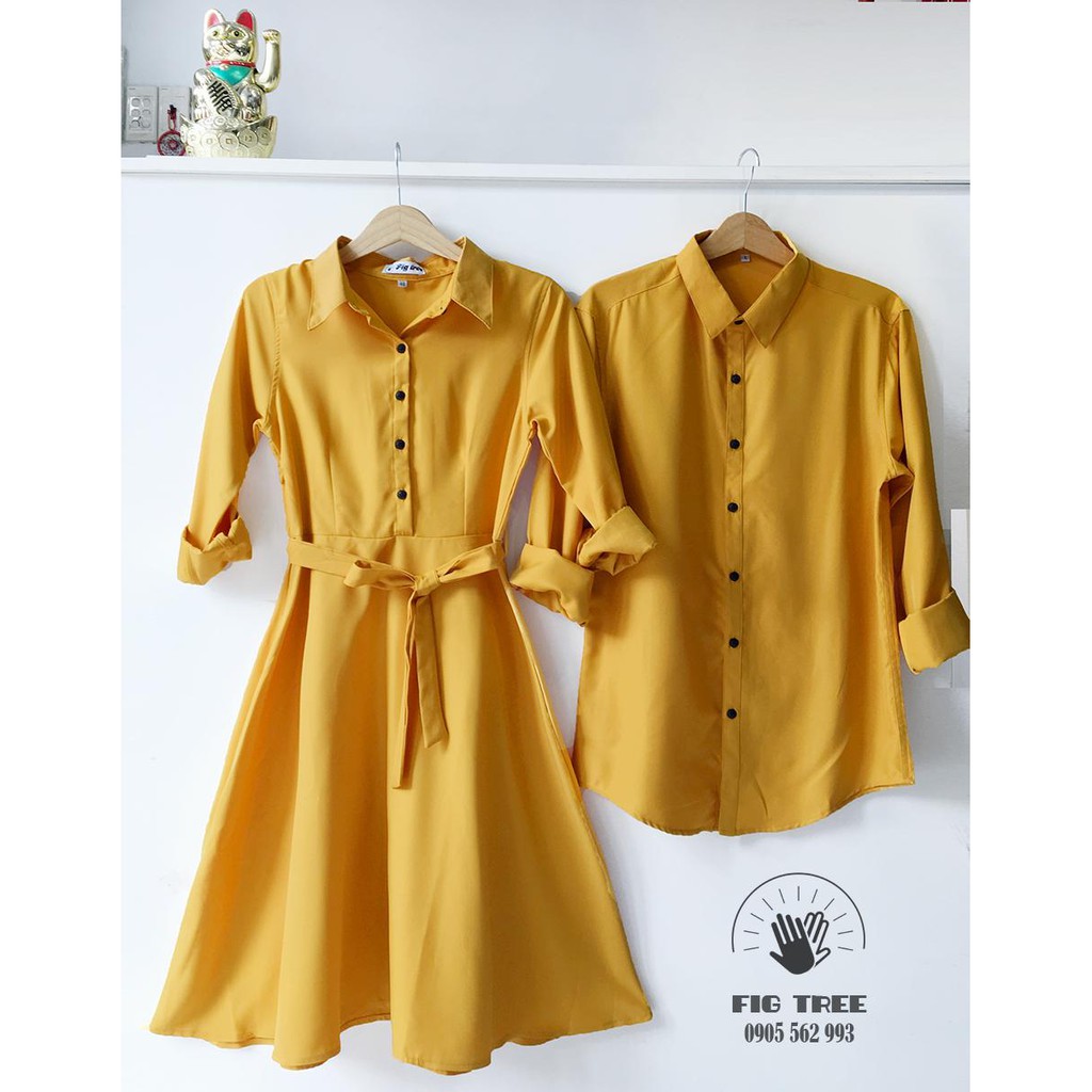 SƠ MI VÁY ĐÔI FIGTREE VÀNG SANG CHẢNH <3