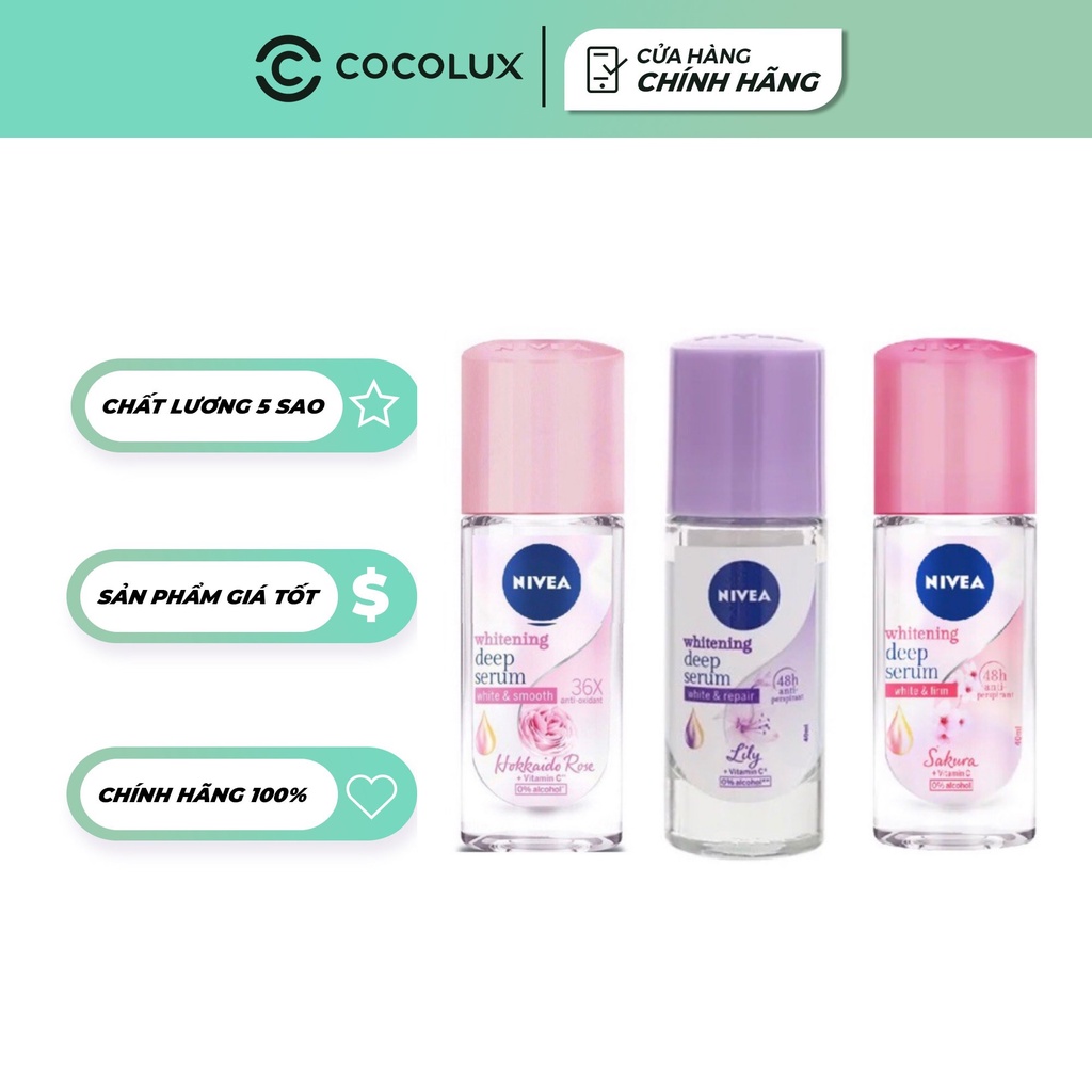 Lăn khử mùi serum trắng mịn Nivea[COCOLUX]