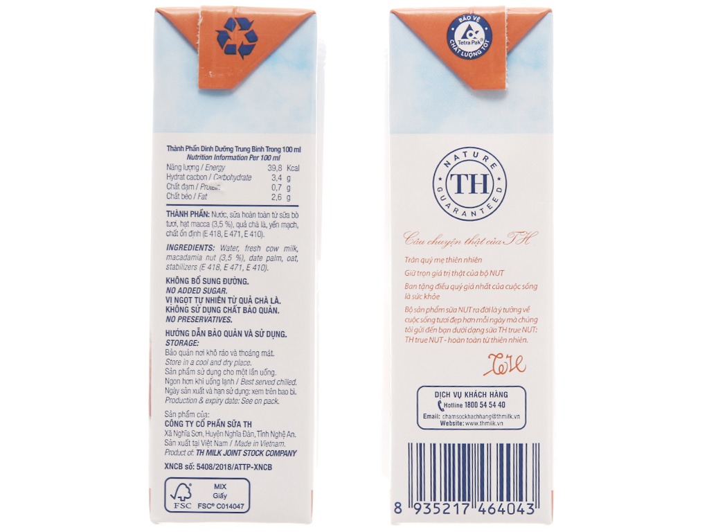 [Siêu thị WinMart] - Lốc 4 hộp sữa TH True Milk hạt maca 180ml