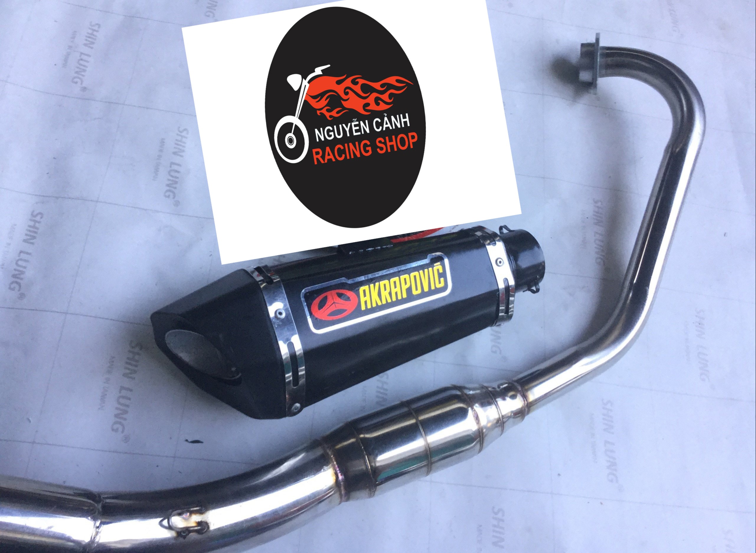 Pô akapovic full cổ bầu hơi inox cbr, tfx, fz, r15, exciter, winer, raider, satria, gsx,...
