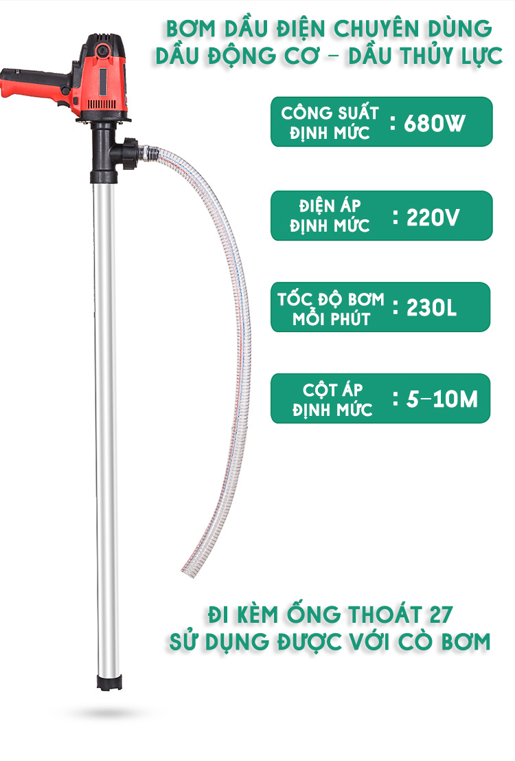 Bơm dầu nhớt điện A07 KCB - Công suất 680W