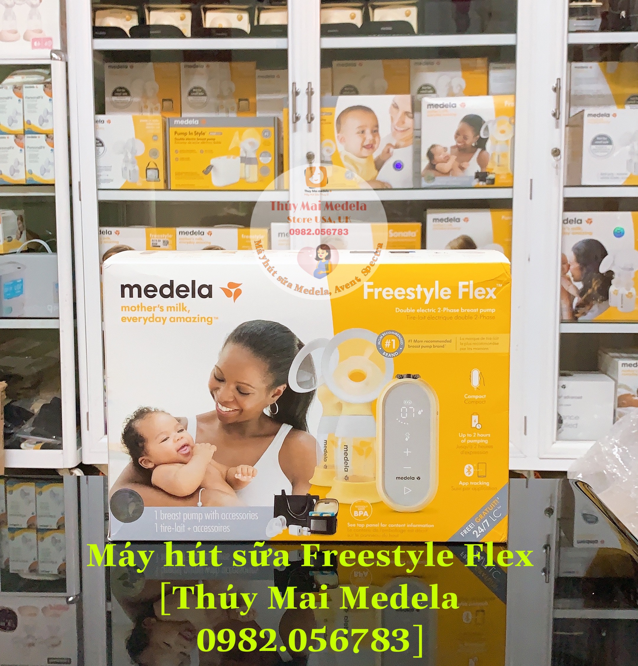 Máy hút sữa Medela Freestyle Flex nguyên tem chính hãng của Mỹ
