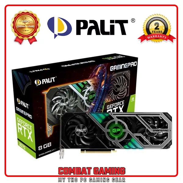 Card Màn Hình PALIT RTX 3070 8GB GDDR6 GamingPro V2 LHR ARGB Triple Fan