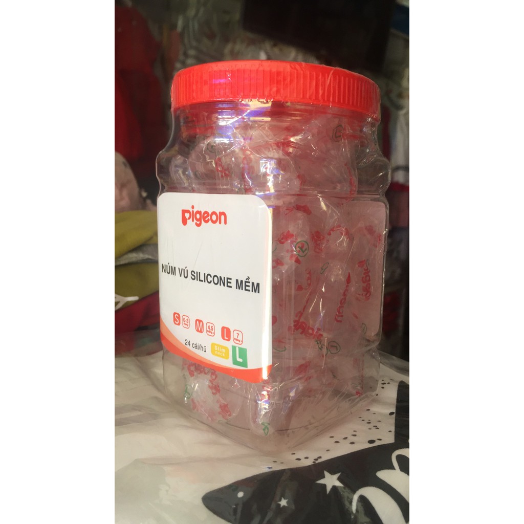 Núm Vú Silicone Siêu Mềm Pigeon _Loại Bịch