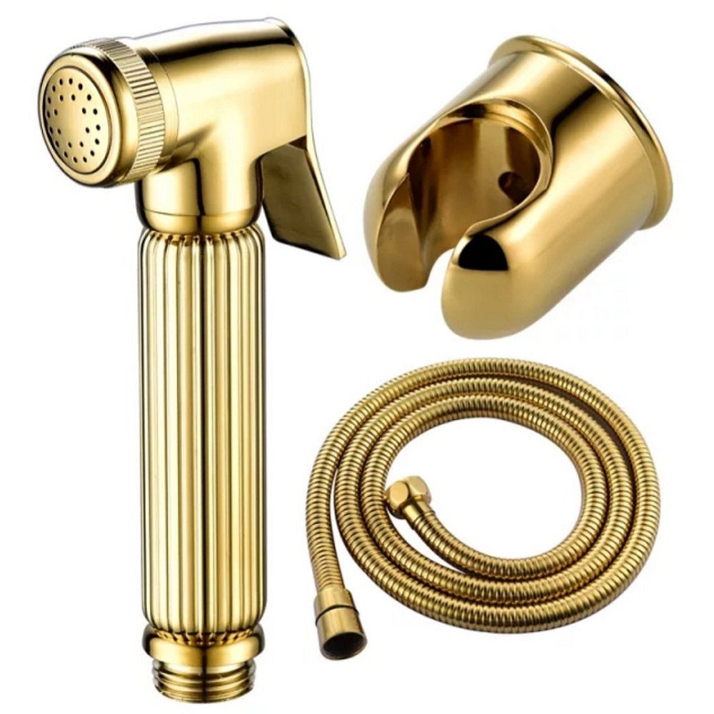 Vòi xịt bồn cầu, vòi xịt toilet, vòi xịt nhà vệ sinh, Xịt vệ sinh đồng mạ crom vàng sơn tĩnh điện cao cấp hoàng gia xịt vệ sinh