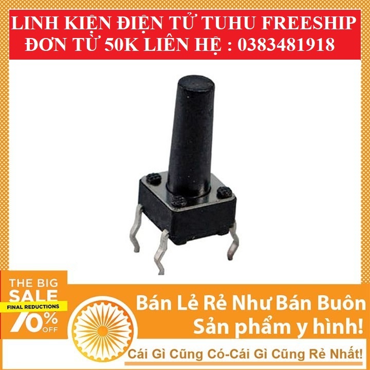 combo 5 Nút nhấn nút bấm 4 Chân 6x6x5mm 6x6x12mm
