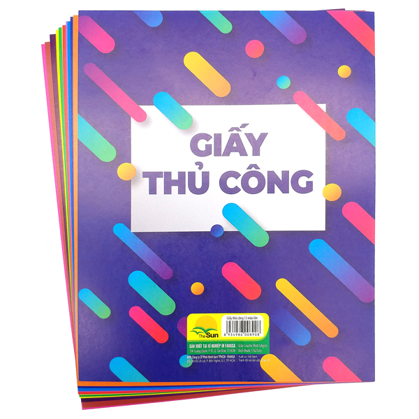 Giấy thủ công 12 màu khổ lớn - the sun