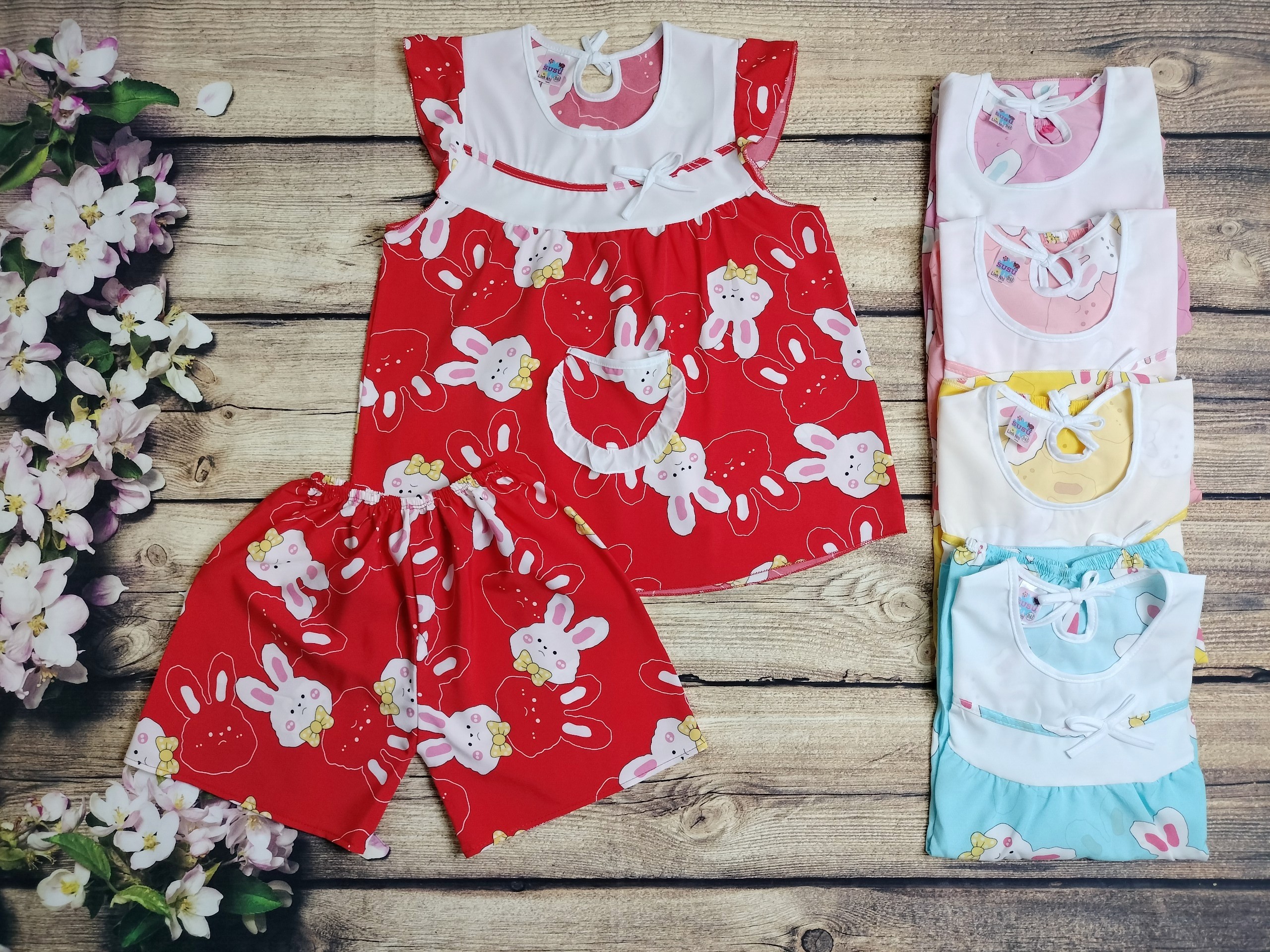 Bộ lụa tay cánh tiên bé
