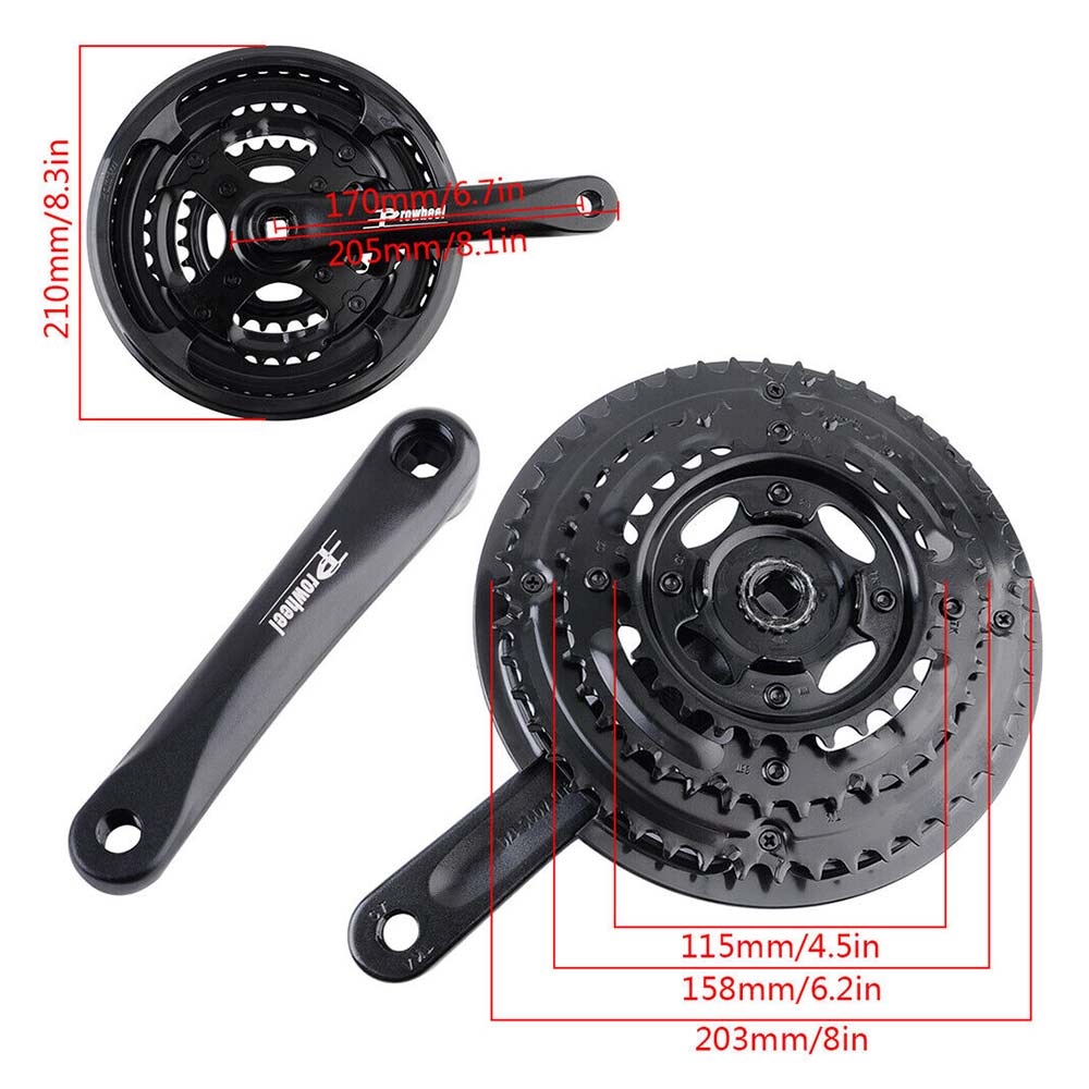 Giò dĩa PROWHEEL 24/34/42T-170mm cốt vuông