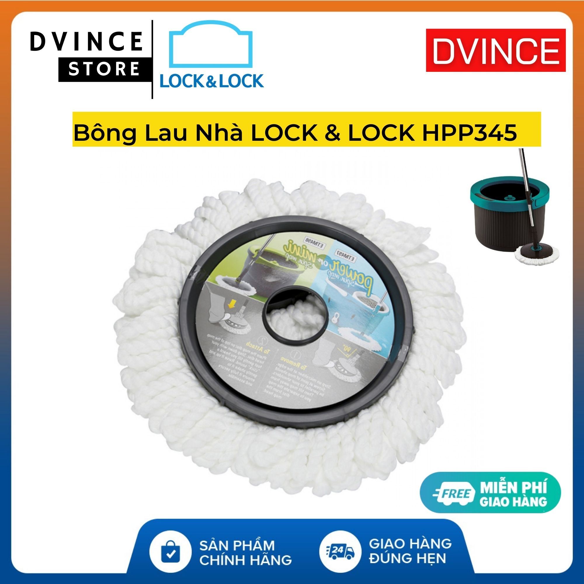 Bông lau nhà LOCK & LOCK HPP345 (Lẻ 01 Bông)