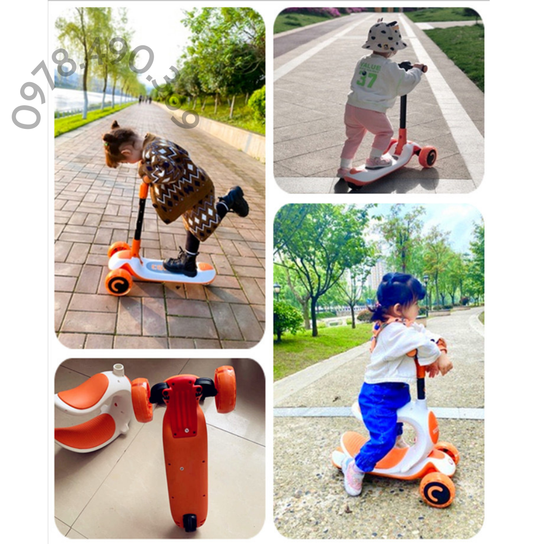 Xe trượt scooter cao cấp đa năng 3 trong 1, Chòi chân, Trượt Scooter, Bập bênh cho bé