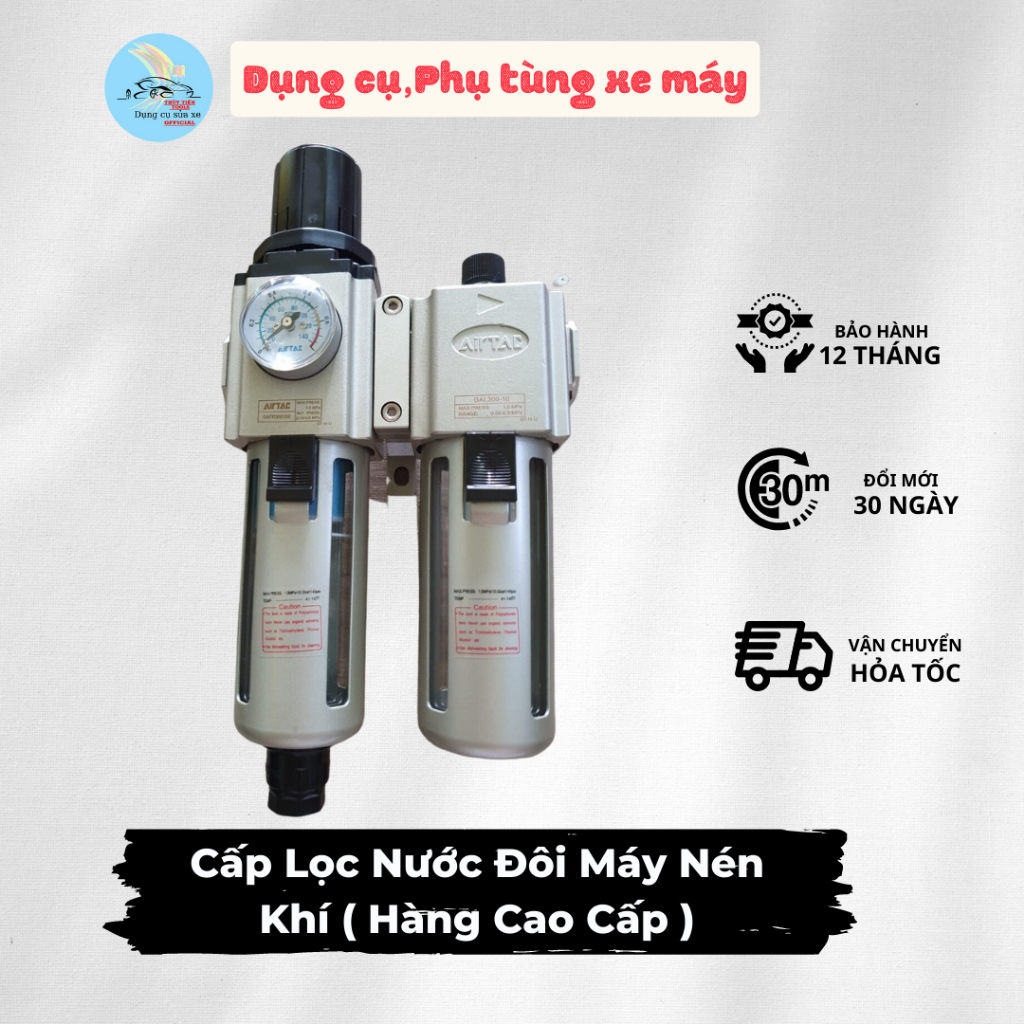 Cấp Lọc Nước Đôi Máy Nén Khí ( Hàng Cao Cấp )