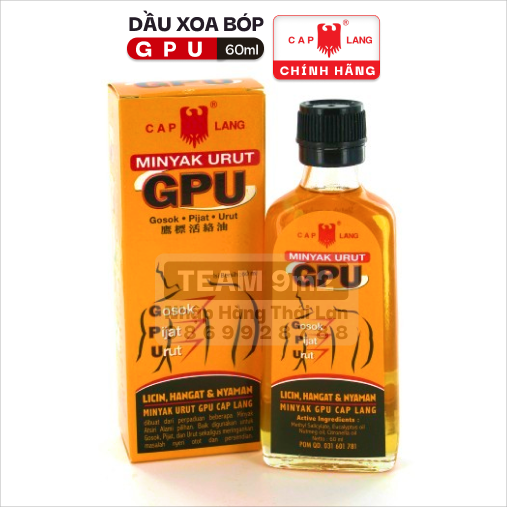 Dầu xoa bóp thảo dược từ indonesia chính hãng hiệu gpu - eagle brand - tinh chất sả - ấm râm ran - 60ml