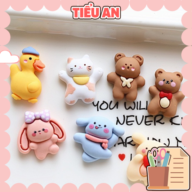 Charm (C219) slime/ Dụng Cụ Charm Trang Trí [Ko Keo & Nút] Hình Thú Dễ thương (2.2x2.0 cm)