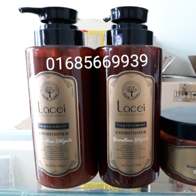 Lacei improvement shampoo and conditioner set for dry damaged hair 750mlx2- Pair