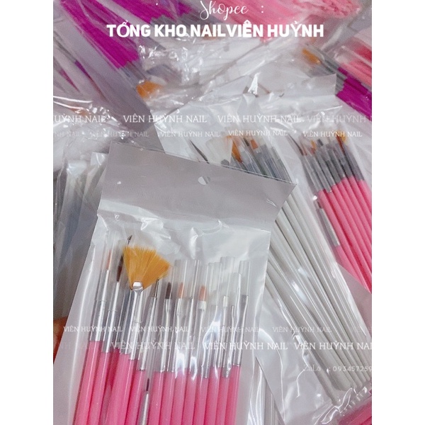 Bộ cọ nail 15 cây  cọ vẽ móng nhiều kiểu