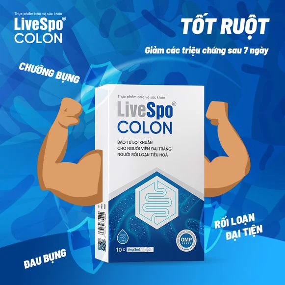 Men vi sinh LiveSpo Colon 3 tỷ bào tử lợi khuẩn cho người viêm đại tràng, táo bón tiêu chảy (Hộp 10 ống x 5ml)