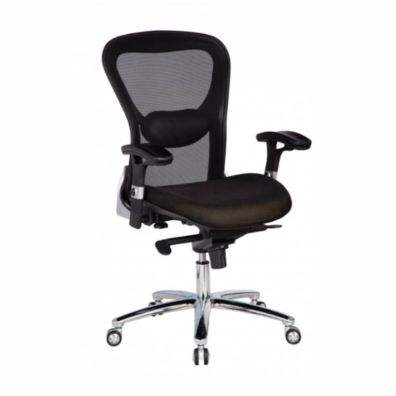 Ghế Quản lý mâm 2 cần IBIE ID9348 tay ốp chân nhôm, lưng nệm bọc lưới, tùy chọn gối đầu