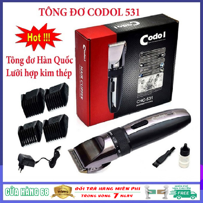 (Bảo hành chính hãng 1 năm) Tông đơ cắt tóc Hàn Quốc chuyên nghiệp không dây Codol 531, tăng đơ, tăng đơ hớt tóc (tong do cat toc) gia đình, trẻ em, người lớn đẳng cấp, tinh tế, sang trọng giá rẻ