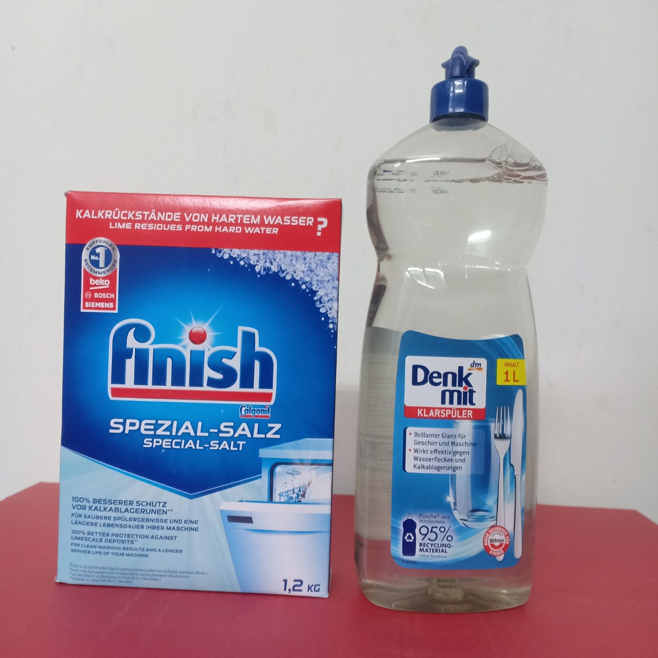 Combo Muối rửa bát Finish 1.2kg+Nước làm bóng finish