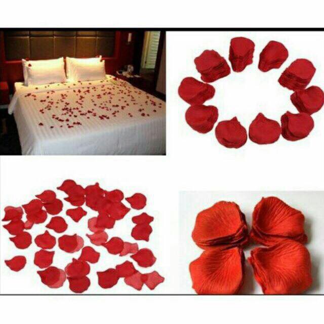 100 cánh hoa hồng vải rải ga giường phòng cưới