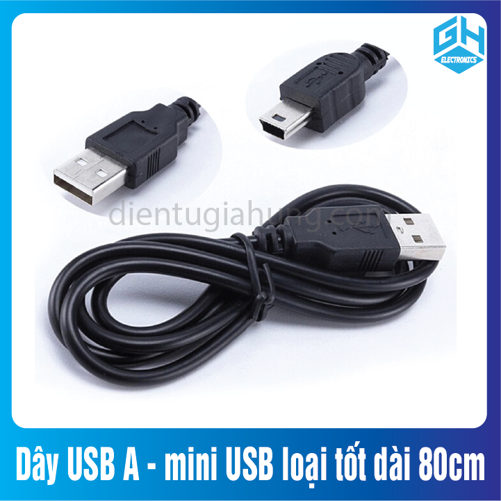Dây Cap USB A - mini USB loại tốt dài 80cm