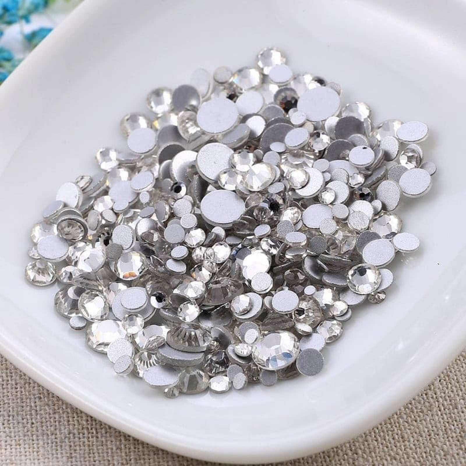 Túi hạt đá trang trí chân bằng mix size