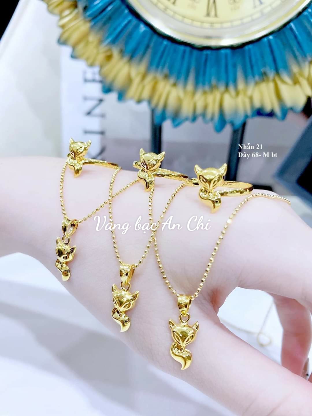 Dây chuyền vàng tây nữ mặt hồ ly xinh xắn -Vàng bạc an chi cam kết vàng chuẩn bảo hành chất lượng bán đổi toàn quốc