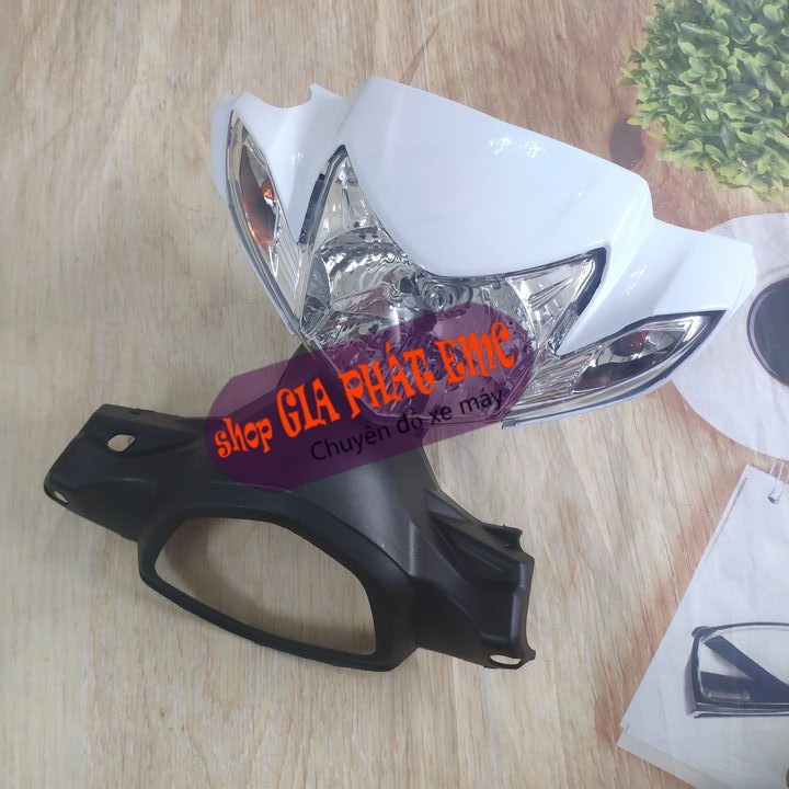 [ 3 món ] Bộ đầu trước xe SIRIUS màu TRẮNG kèm pha đèn