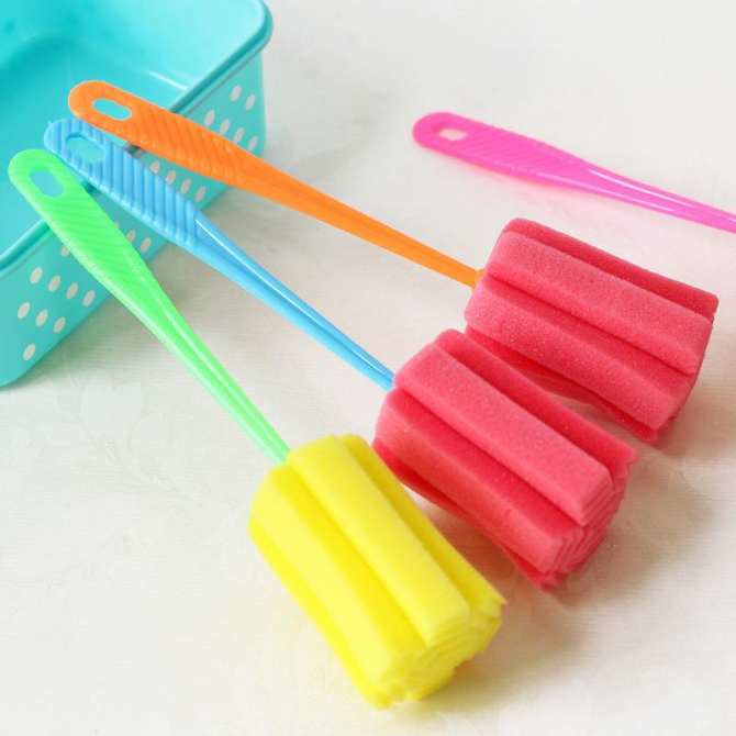 Combo 2 Que bọt biển cọ rửa cốc chén, bình sữa