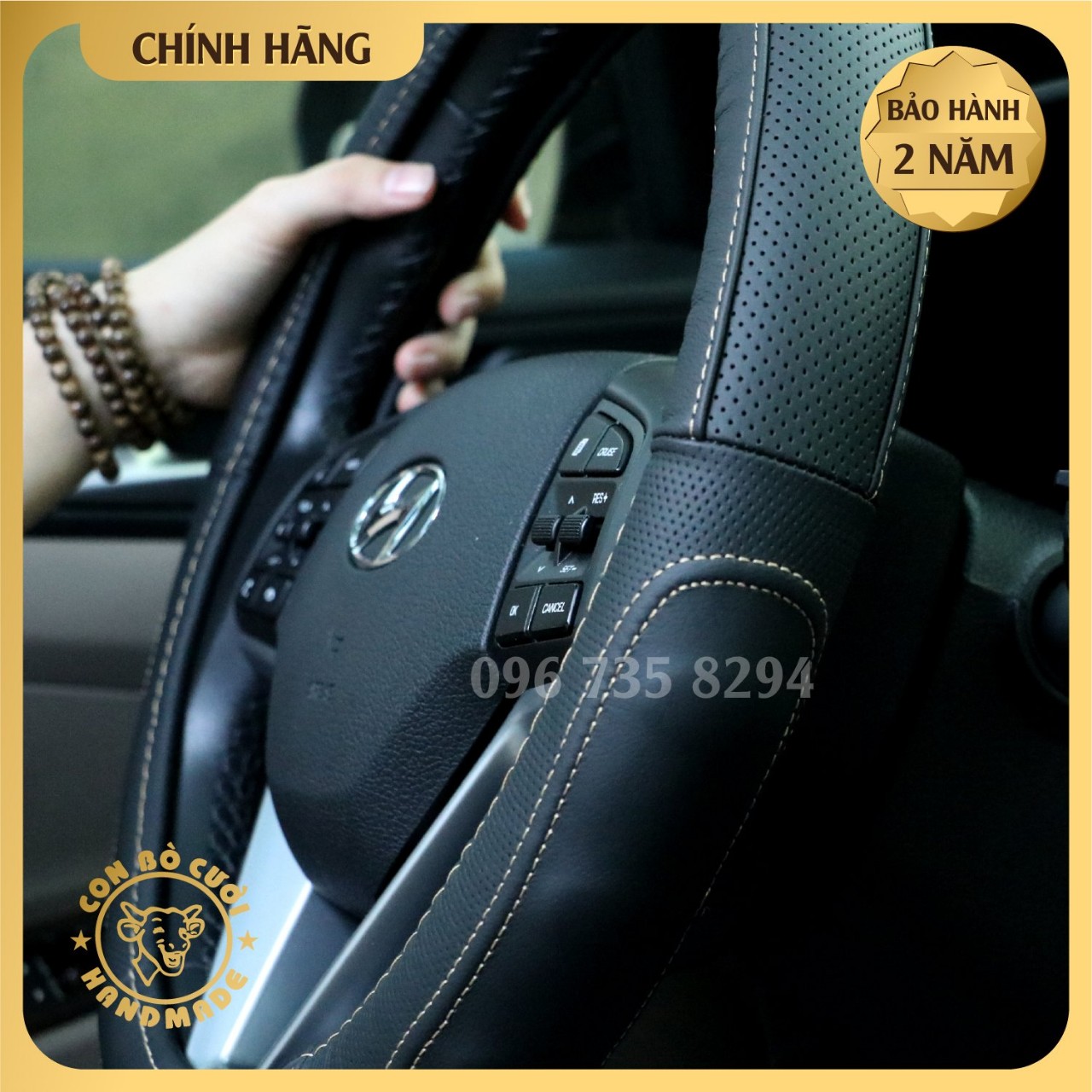 BỌC VÔ LĂNG Ô TÔ BẰNG DA CỪU 100%