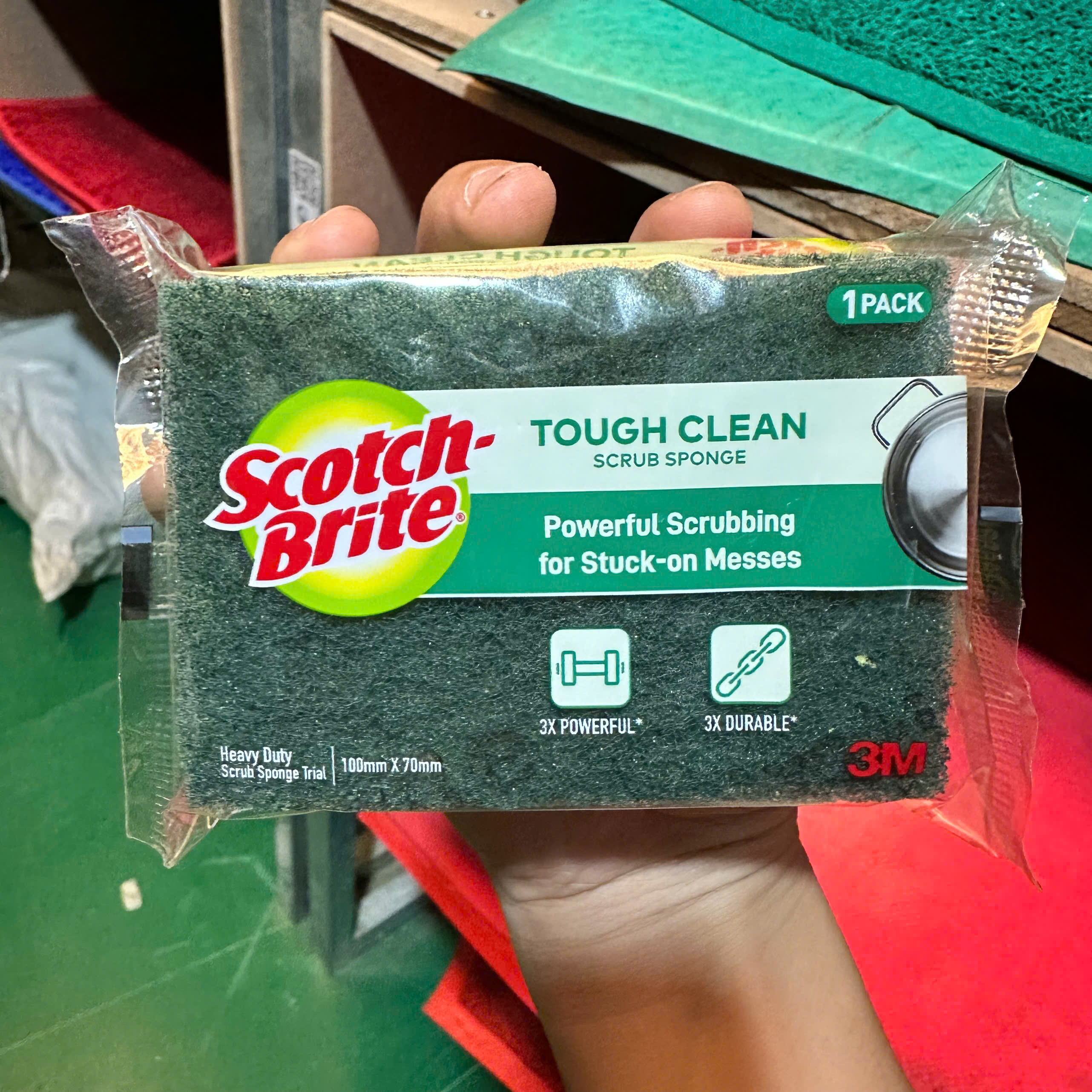 Mút xốp rửa chén siêu sạch 3M có mút, hình chữ nhật 100mm x 70mm